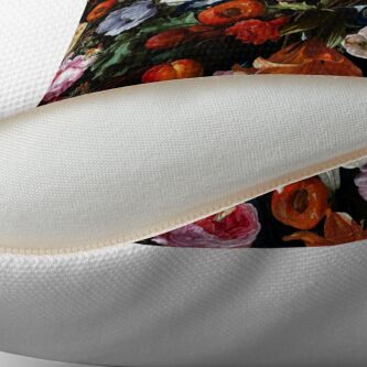 Alternate view of Dutch Botanical Flowers Midnight Garden Floor Pillow