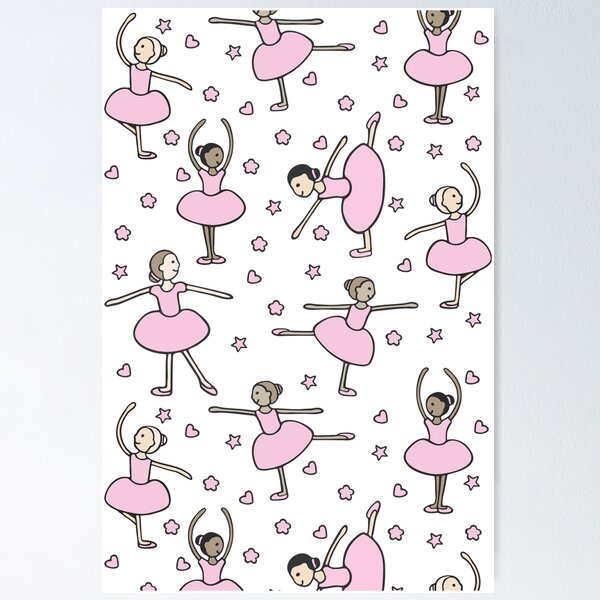 Item preview, Pink Ballerinas White Background designed and sold by kmoblenes.