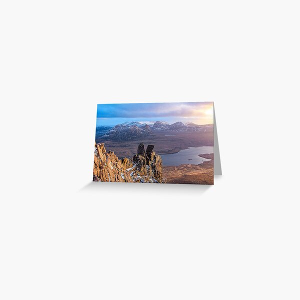 Evening Light, Ben Mor Coigach from Stac Pollaidh Greeting Card