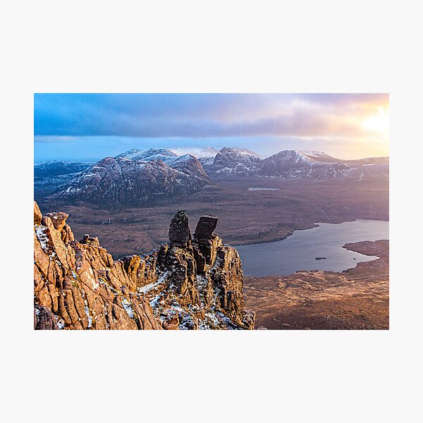 Evening Light, Ben Mor Coigach from Stac Pollaidh Photographic Print