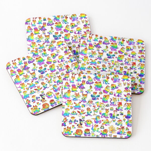 Rainbow Neopets Collage Coasters (Set of 4)