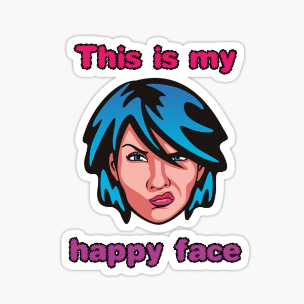 This is my happy face - brainbubbles Sticker