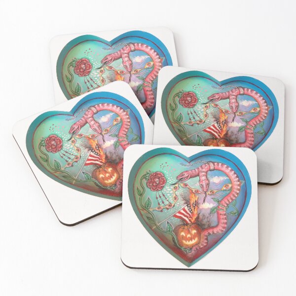 Item preview, Surreal Heart Shaped Snake Art designed and sold by Mutantland.