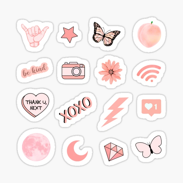 Light Peach Best Friends Aesthetic Sticker Pack Art Board Print