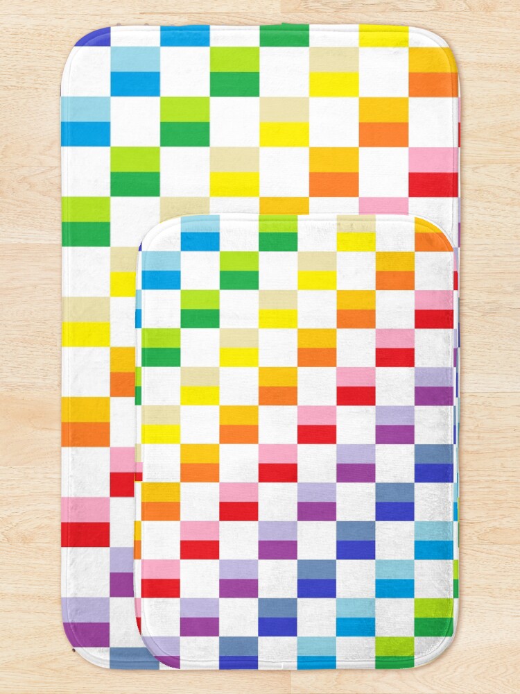 Alternate view of Checkered Broader Spectrum Rainbow Bath Mat
