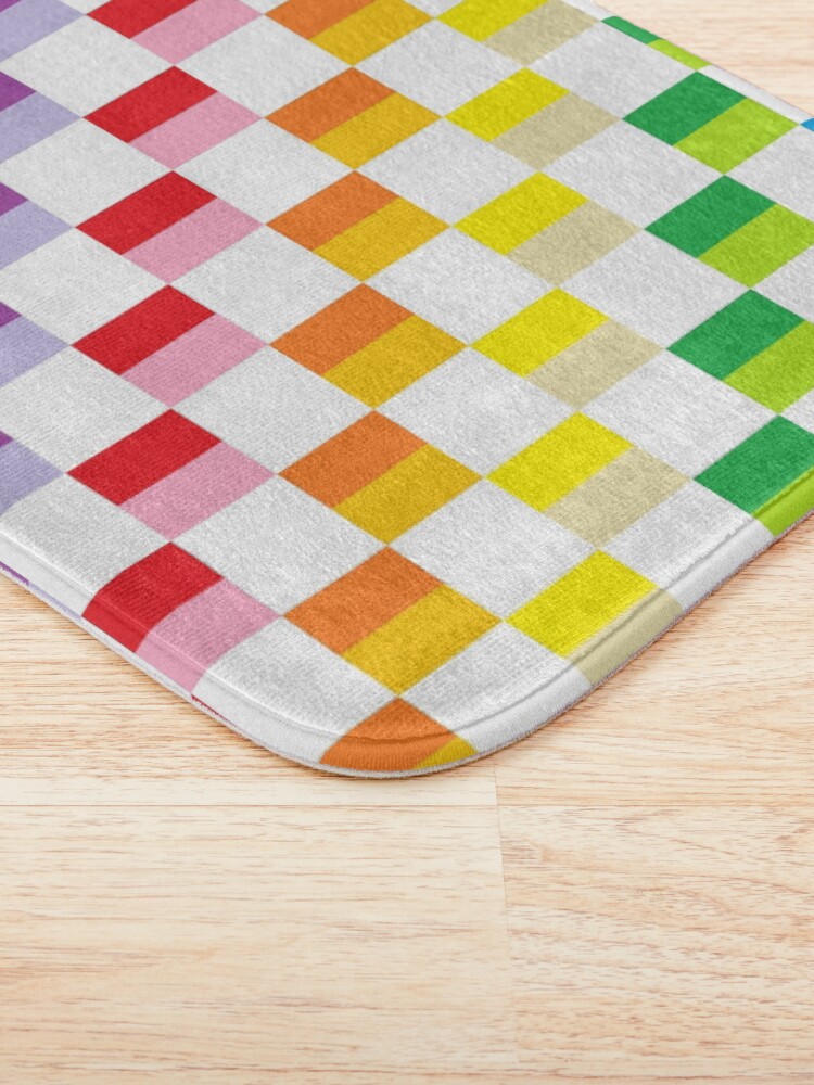 Alternate view of Checkered Broader Spectrum Rainbow Bath Mat