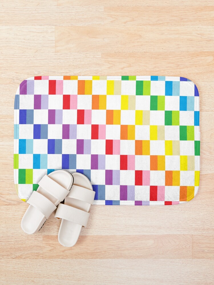 Alternate view of Checkered Broader Spectrum Rainbow Bath Mat
