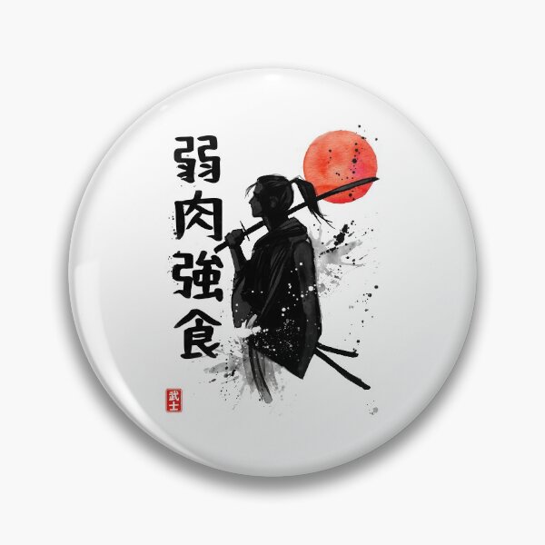 Samurai con proverbio en japonés Chapa
