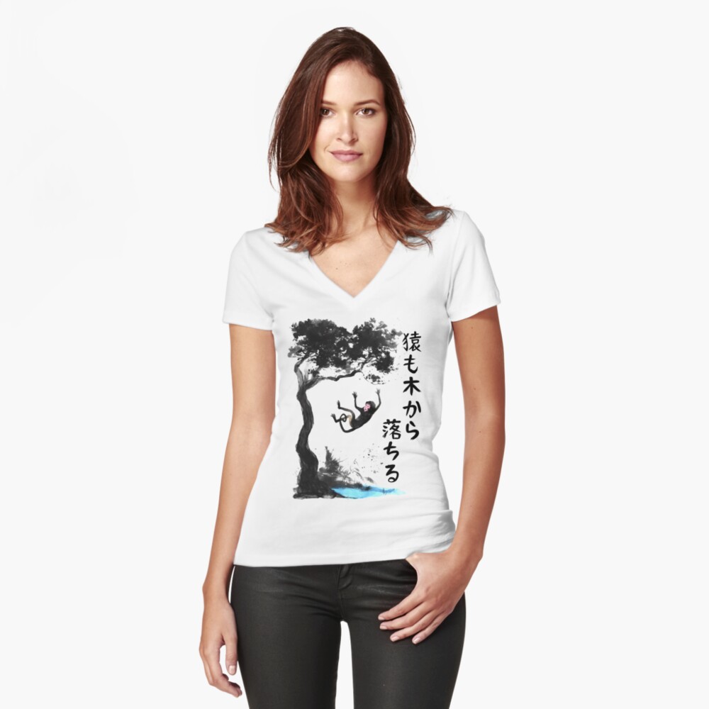 Vista previa del artículo con la obra «Camiseta entallada de cuello en V», diseñado y vendido por Yoteformo.
