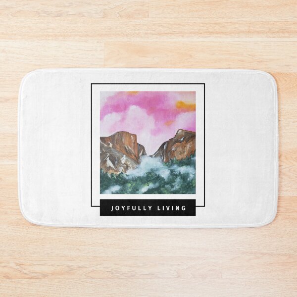 Item preview, Joyfully Living Affirmation Inspirational Quote with Acrylic Painting of Yosemite Valley   designed and sold by ArianaDagan.