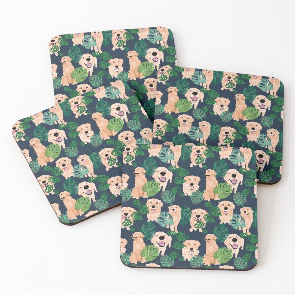 Item preview, Golden Retrievers Tropical designed and sold by ArtofACoonhound.