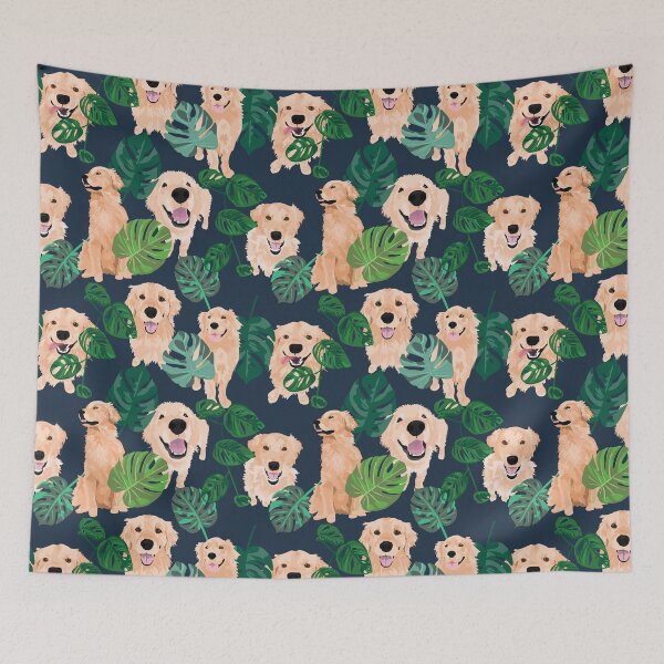 Item preview, Golden Retrievers Tropical designed and sold by ArtofACoonhound.