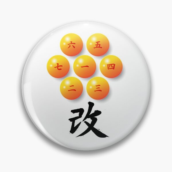 Bolas de dragón con números en japonés y el kanji de KAI (改) Chapa