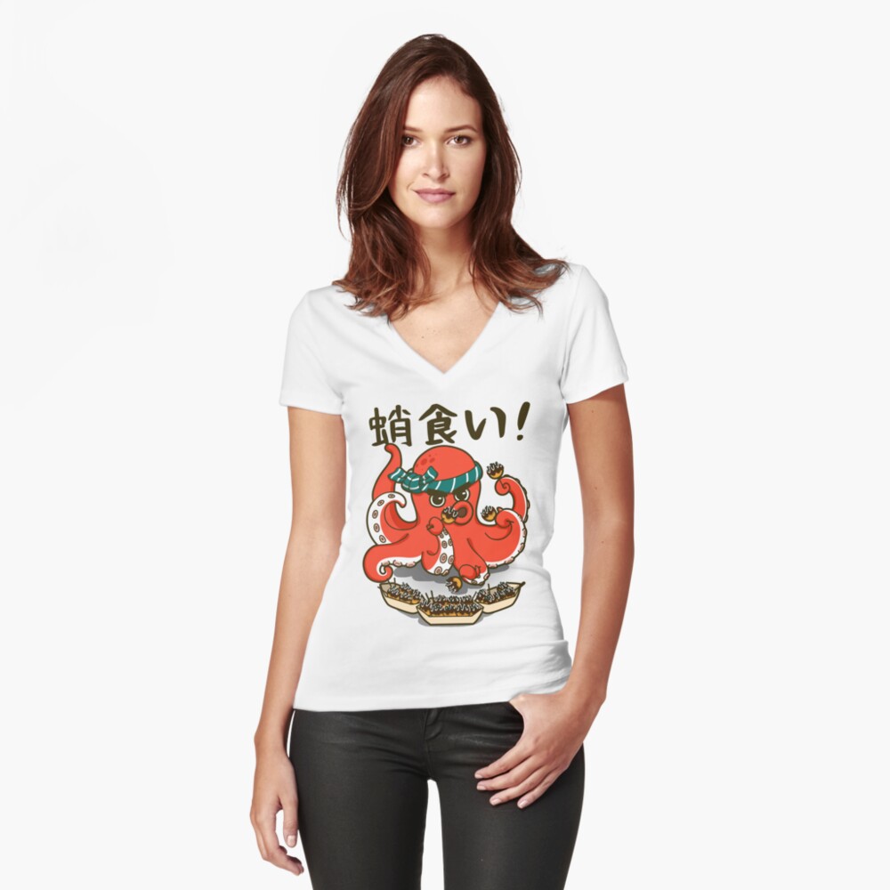 Vista previa del artículo con la obra «Camiseta entallada de cuello en V», diseñado y vendido por Yoteformo.