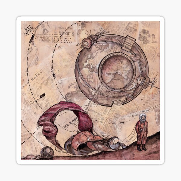 "Gagarin" Sticker for Sale by anproart | Redbubble