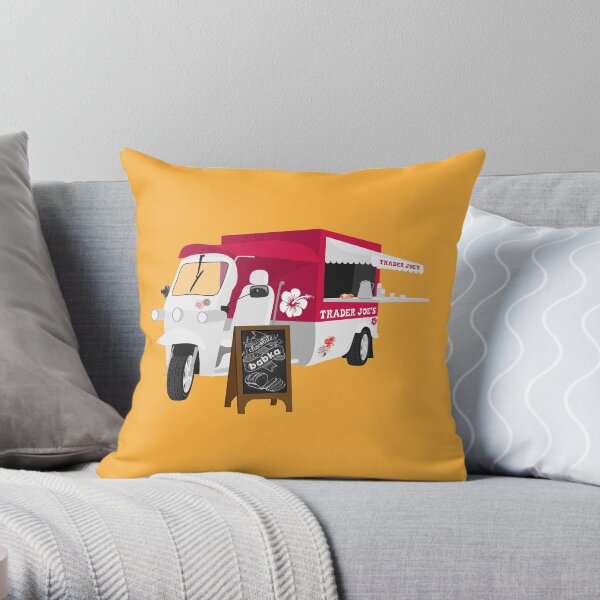 Trader joes food truck Throw Pillow