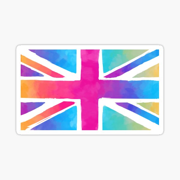 Union Jack Pastel Watercolour Sticker