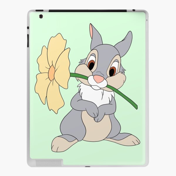 cute bunny with flower in its mouth iPad Skin