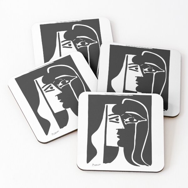 Pablo Picasso Kiss 1979 Artwork Reproduction For T Shirt, Framed Prints Coasters (Set of 4)