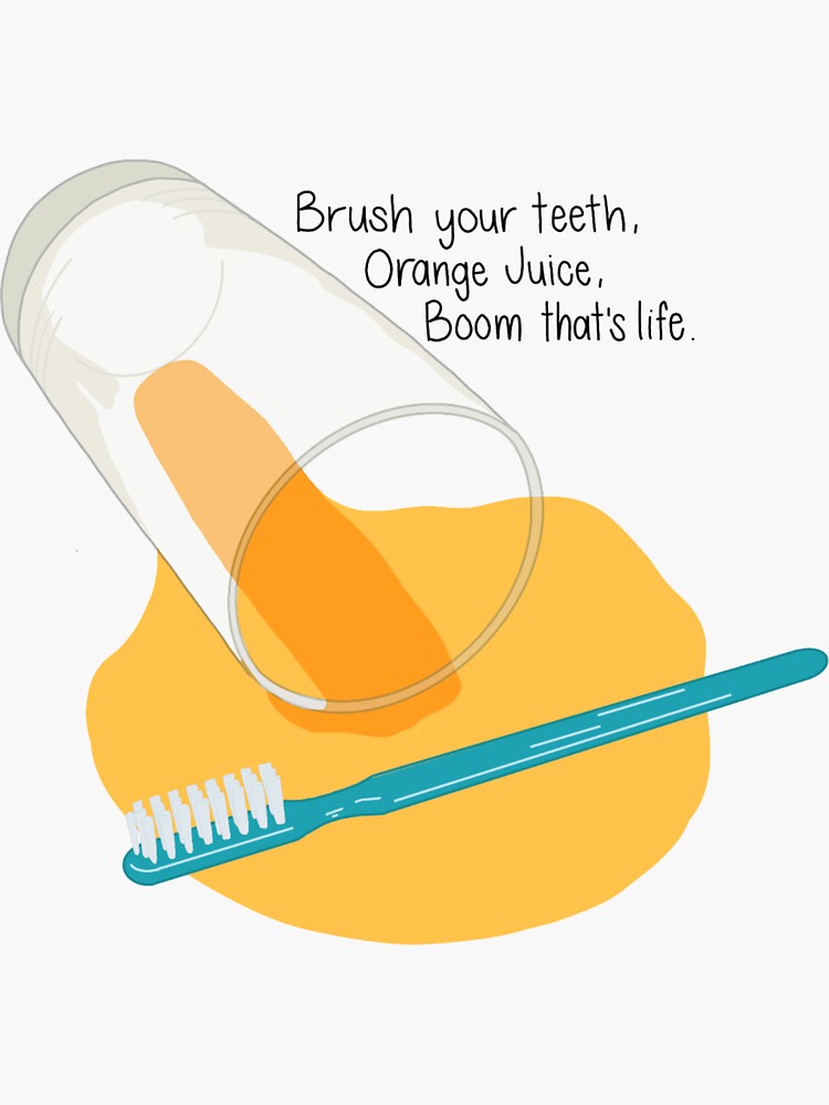 "John Mulaney Brush your teeth, Orange juice, Boom that’s life