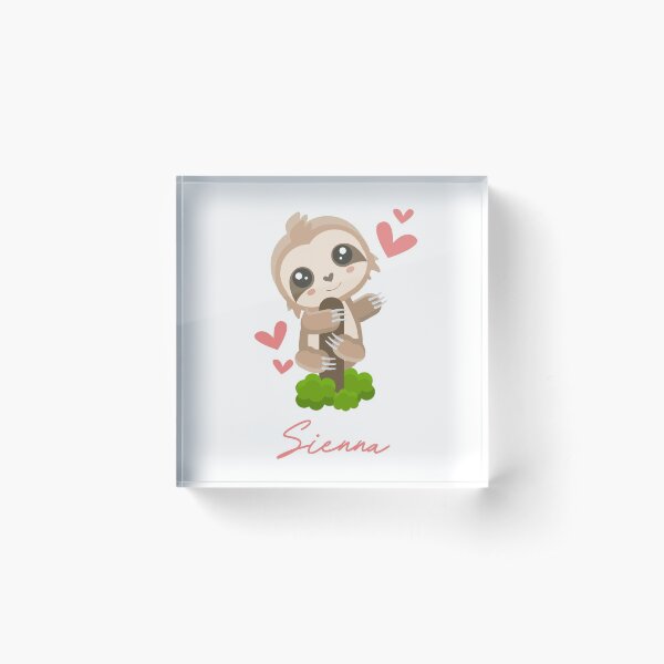 Item preview, Sienna Sloth Baby Girl Cute Hearts designed and sold by HelloFromAja.