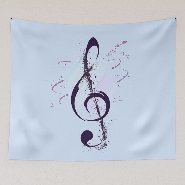 Item preview, Treble Clef on Watercolor Splash on Blue designed and sold by WisdomInspired.