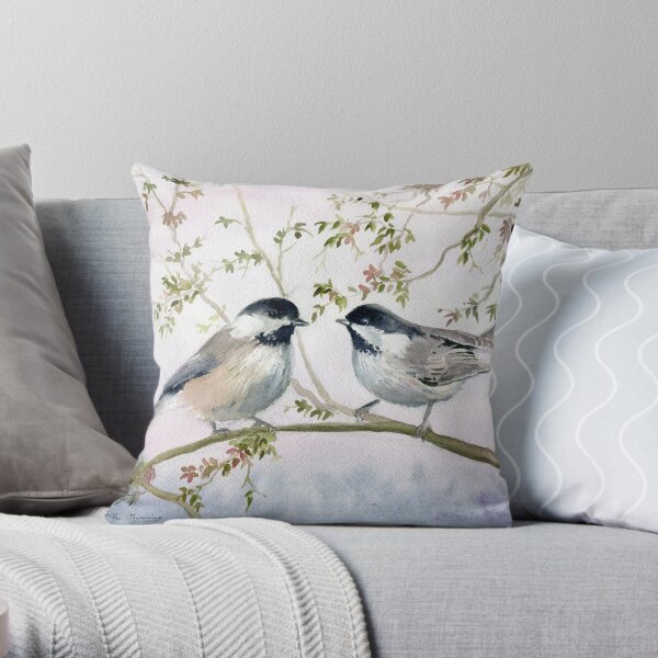 Chickadee Love Throw Pillow