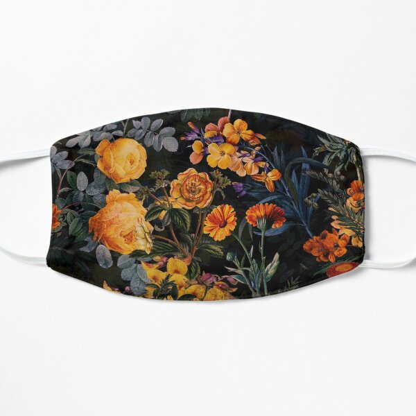 Vintage Botanical Golden Night Garden Flat Mask