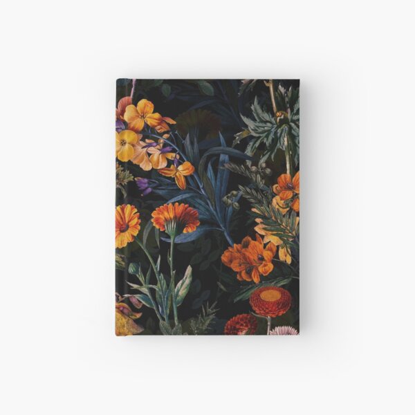 Vintage Botanical Golden Night Garden Hardcover Journal