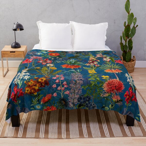 Item preview, Vintage Blue Springflower Meadow Botanical Night Garden designed and sold by UtArt.