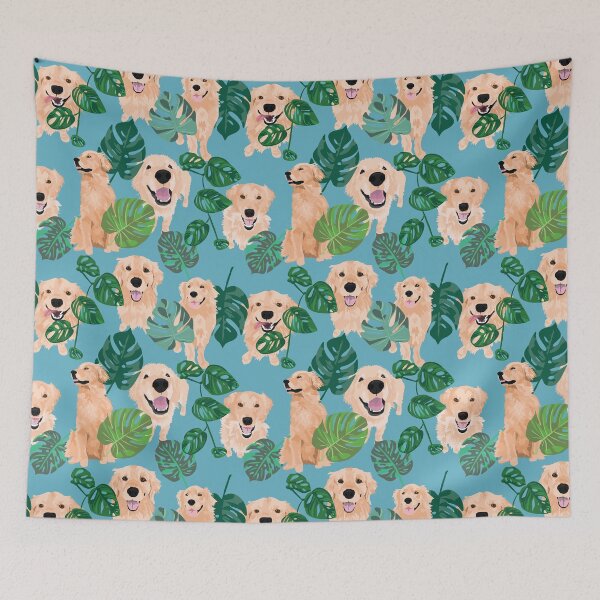 Item preview, Golden Retrievers Tropical designed and sold by ArtofACoonhound.
