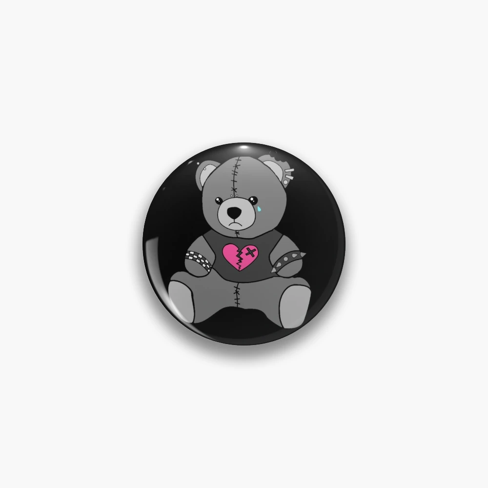 Emo Teddy Bear Teddy Bear Pin | Redbubble