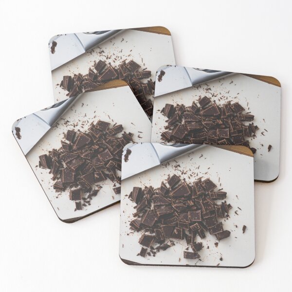 Item preview, Cubed chocolate with a knife Top View designed and sold by Karrakunga.