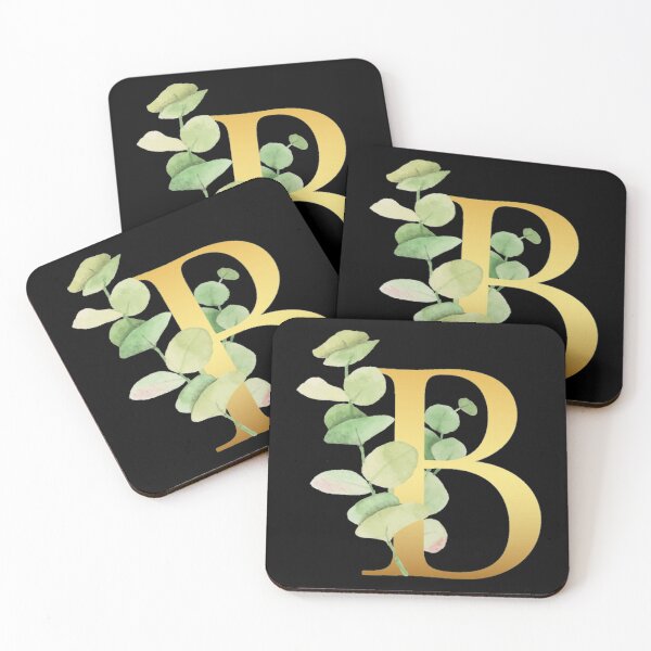 Item preview, Floral Gold Monogram B - Letter Art Black designed and sold by MysticMagpie.