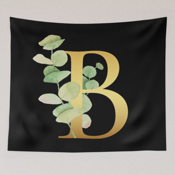 Item preview, Floral Gold Monogram B - Letter Art Black designed and sold by MysticMagpie.