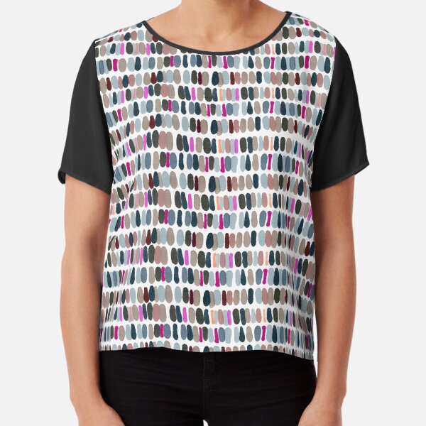 Farbige Flecken Chiffon Top