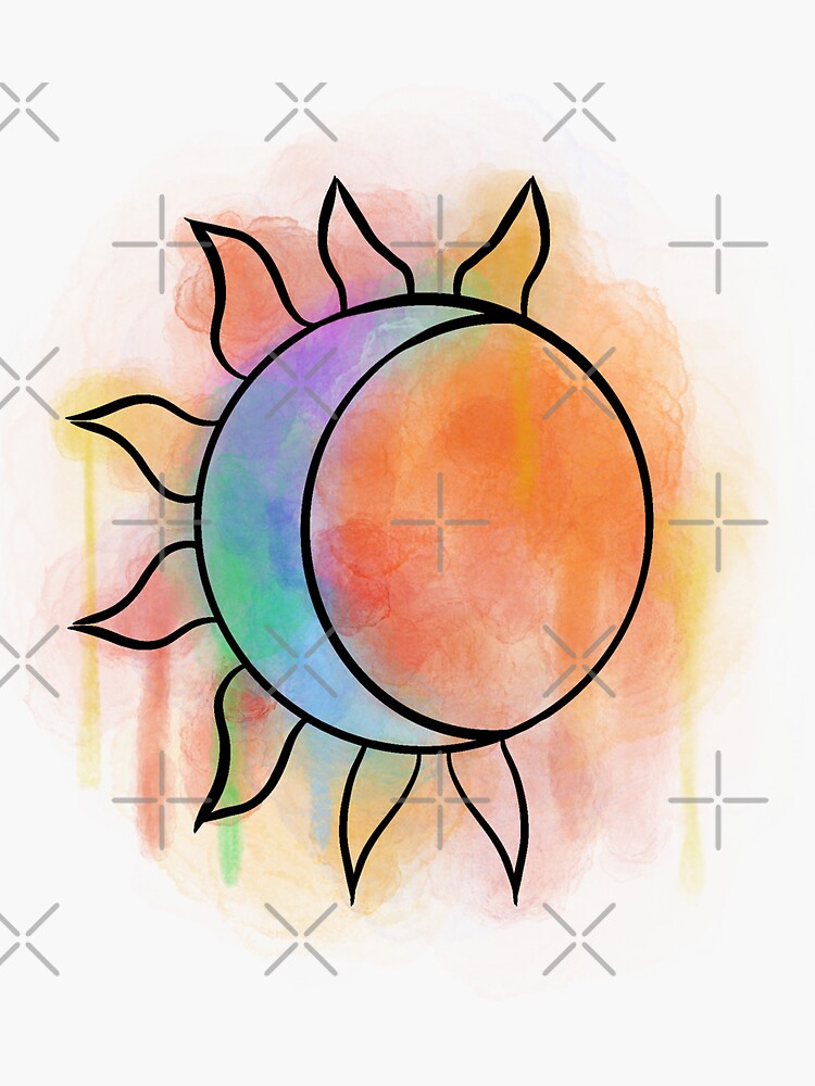 “sun and moon” Sticker by Willowjo265 | Redbubble