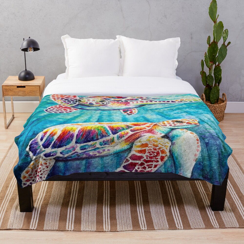 "Sea Turtles" Throw Blanket for Sale by cjdprints Redbubble