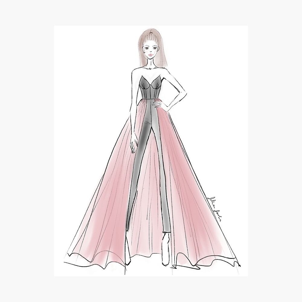 Evening gown drawing| Fashion illustration - YouTube