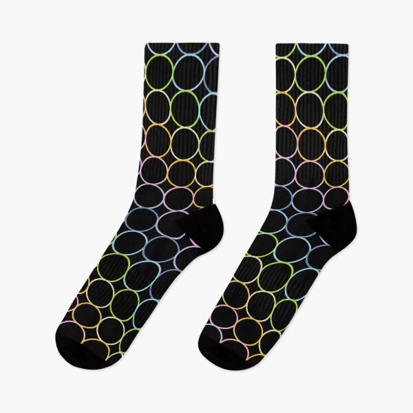 Item preview, Pastel Rainbow Circles Black  designed and sold by lornakay.