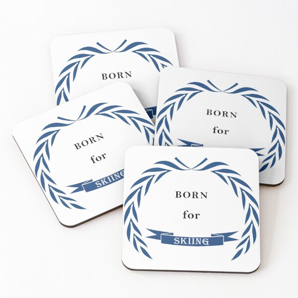 Item preview, Born for skiing - Alpine ski mountain resort birthday gift idea designed and sold by Vintage-TM.