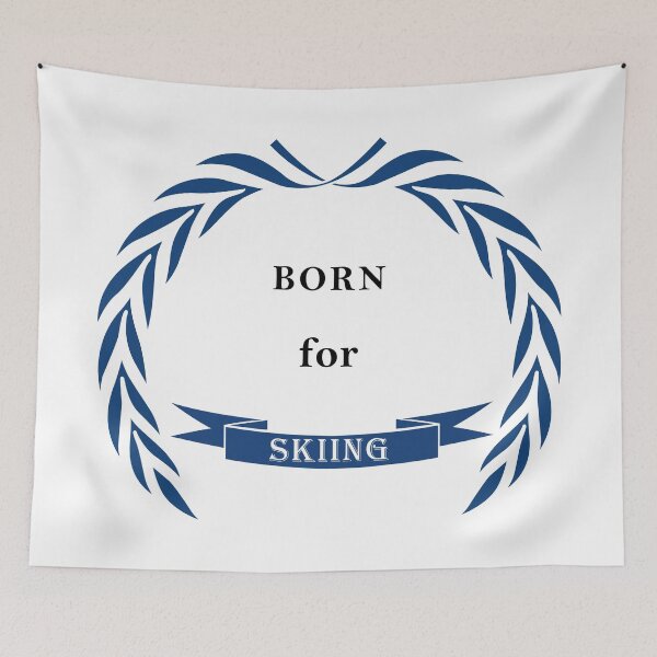 Item preview, Born for skiing - Alpine ski mountain resort birthday gift idea designed and sold by Vintage-TM.
