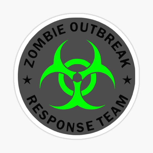Helmet Label Decal 3pc Zombie Outbreak Response Team Hard Hat Sticker 