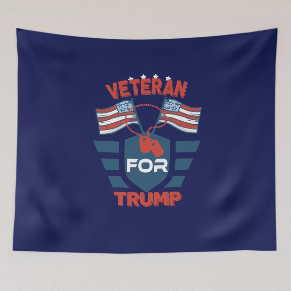 Item preview, Veteran For Trump Flag Color Name Tag Graphic Design - Happy July 4th - Best Father Gift Idea - Independence Day  designed and sold by family1ststore.