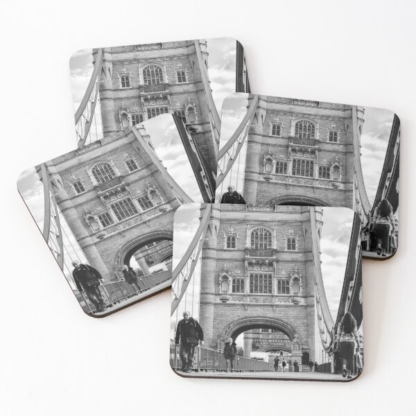 Item preview, London Tower Bridge Street View Black and White Print designed and sold by Alexandru Panac.