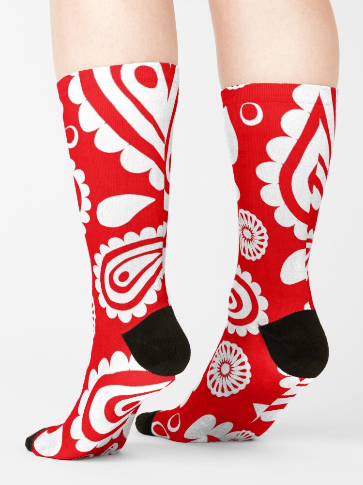 Alternate view of Red Hanky Code Socks
