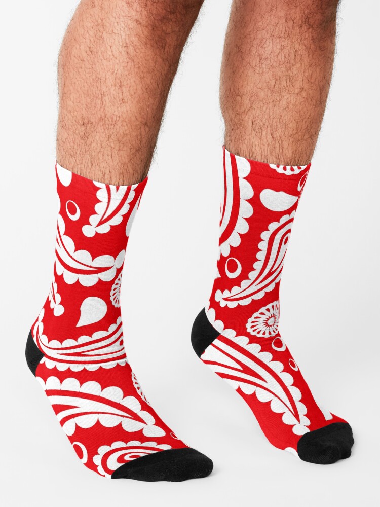 Alternate view of Red Hanky Code Socks