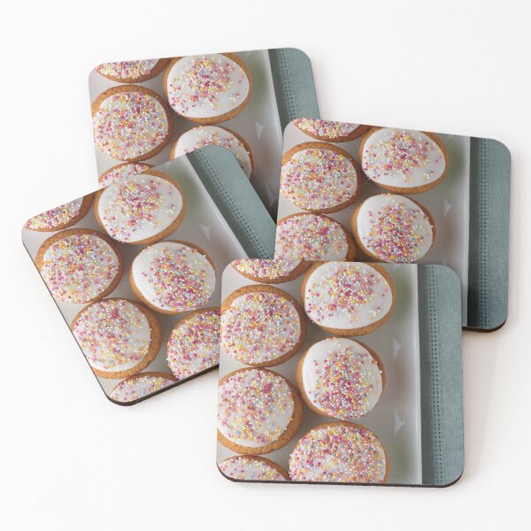 Item preview, Iced Fairy Cakes in a row top down designed and sold by Karrakunga.