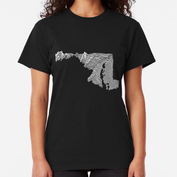 Maryland - Unknown Elevations (Without Text) Joy Plot Map Classic T-Shirt