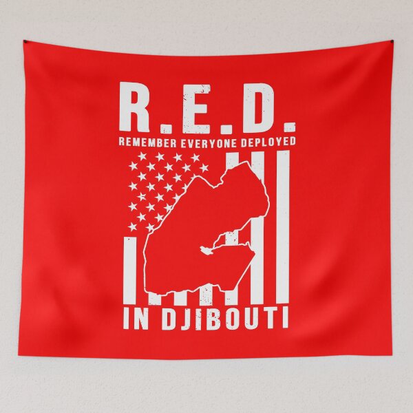 Item preview, RED Friday Remember Everyone Deployed in Djibouti designed and sold by Gold Wings Tees.